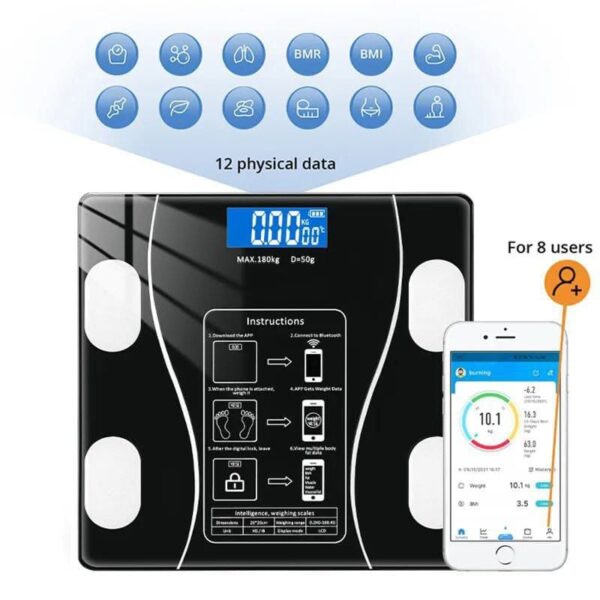 BLUETOOTH SMART BMI WEIGHING SCALE Ksh 2400