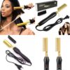 Electric hair straightening & curling hot comb