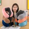 Memory foam travel neck pillow