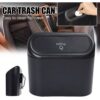 Car trash can dustbin with automatic close flip cover