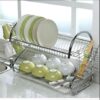 2-tier dish rack with drainer