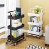 Multi-functional movable trolley storage rack (plastic with metallic stands)