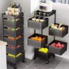 Rotating multifunctional storage rack with wheels