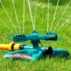 3 arm with a 360 degrees auto rotating garden water sprinkler