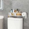 Single layer bathroom toilet racks with tissue holder