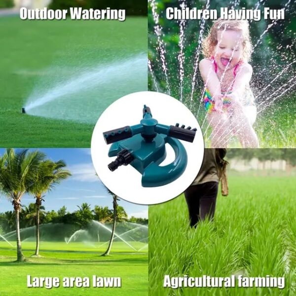 3 arm with a 360 degrees auto rotating garden water sprinkler - Image 3