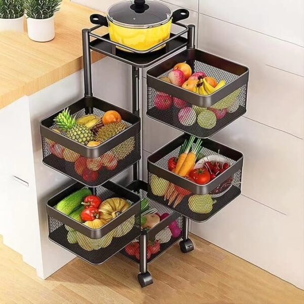 Rotating multifunctional storage rack with wheels - Image 4